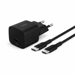 Chargeur secteur BELKIN USB-C 25W + Câble USB-C – Noir