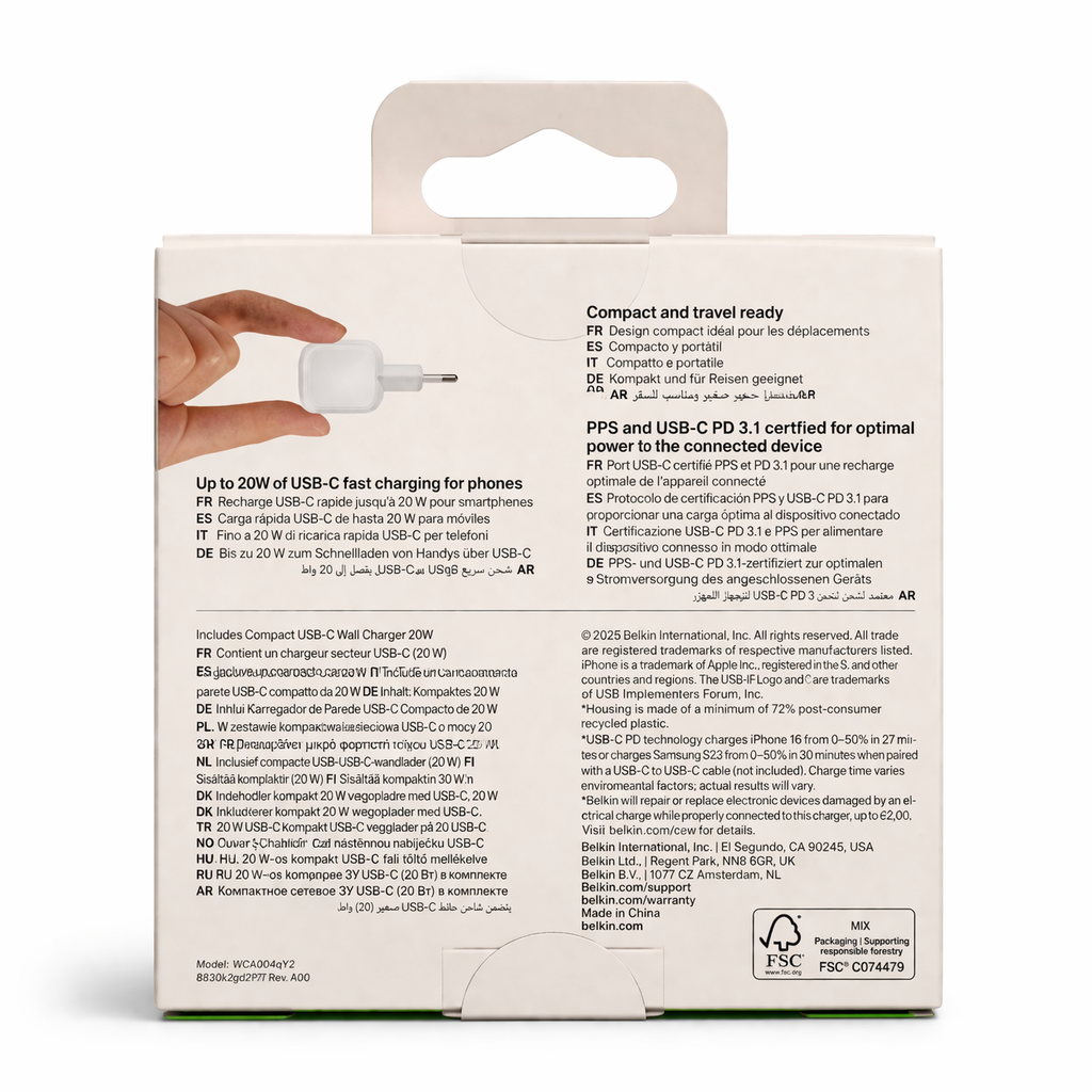 Chargeur USB-C 30W BELKIN Charge Rapide + câble USB-C – Image 2