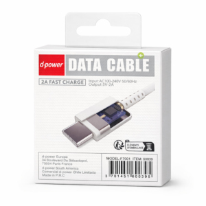 Câble Data USB – Charge rapide 2A – d-power F7001