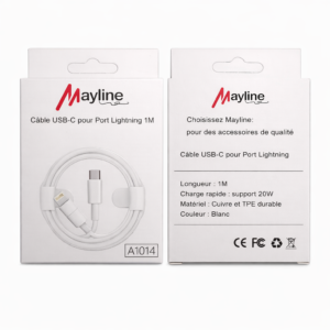 Câble USB-C vers Lightning Mayline A1014 Charge rapide 20W