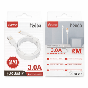 Câble USB / Lightning D-Power F2003 – 2m Charge Rapide 3.0A