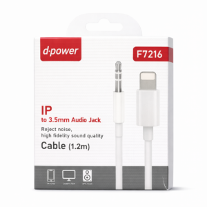Câble Lightning vers Jack 3.5 mm Audio – d-power F7216 (1.2 m)