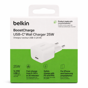 Chargeur Secteur BELKIN USB-C 25W – Recharge rapide Blanc