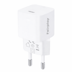 Chargeur secteur USB-C Fairplay 25W – Charge rapide PD – Blanc