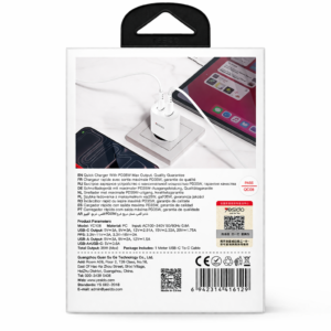 Chargeur 35W GaN YESIDO – Double Port USB-C et USB-A