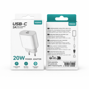 Chargeur USB-C 20W PD-VISIOO – Charge rapide et compacte