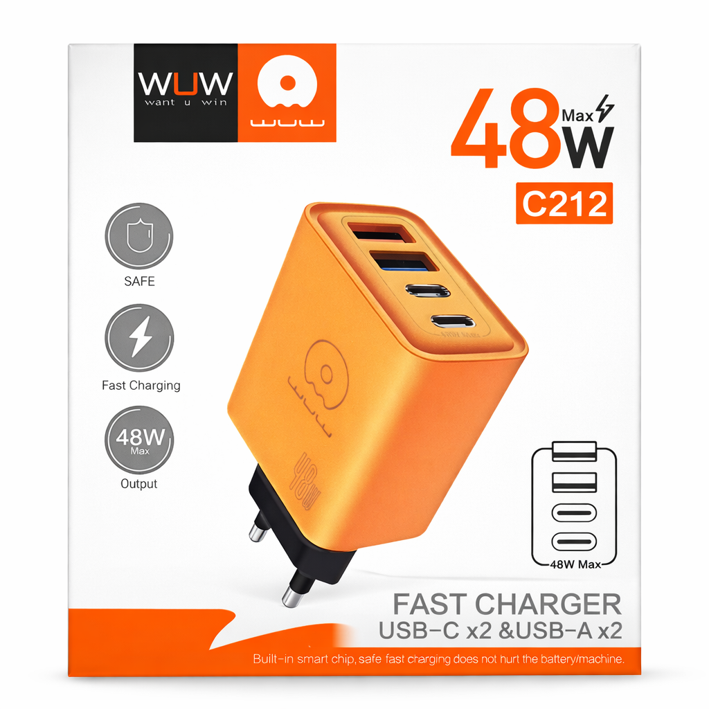 Chargeur Rapide 48W C212 – 4 Ports (USB-C x2 + USB-A x2) – Image 2