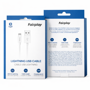 Câble de Charge Fairplay USB-A vers Lightning 1m Blanc