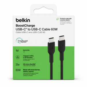 Câble USB-C vers USB-C 60W BELKIN – Charge Rapide  – 1 m
