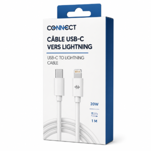 Câble USB-C vers Lightning 20W – 1 m CONNECT
