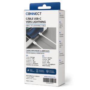 Câble USB-C vers Lightning 20W – 1 m CONNECT