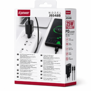 Chargeur Secteur USB-C PD 25W avec Câble USB-C vers USB-C