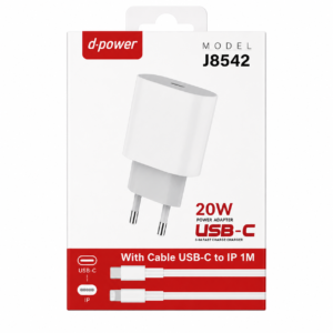 Chargeur secteur USB-C 20W avec câble USB-C vers Lightning