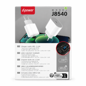 Chargeur secteur USB-C 20W Power Delivery –D-Power J8540
