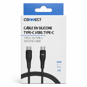 Câble de Charge type USB-C vers USB-C en Silicone 36W – 1 m
